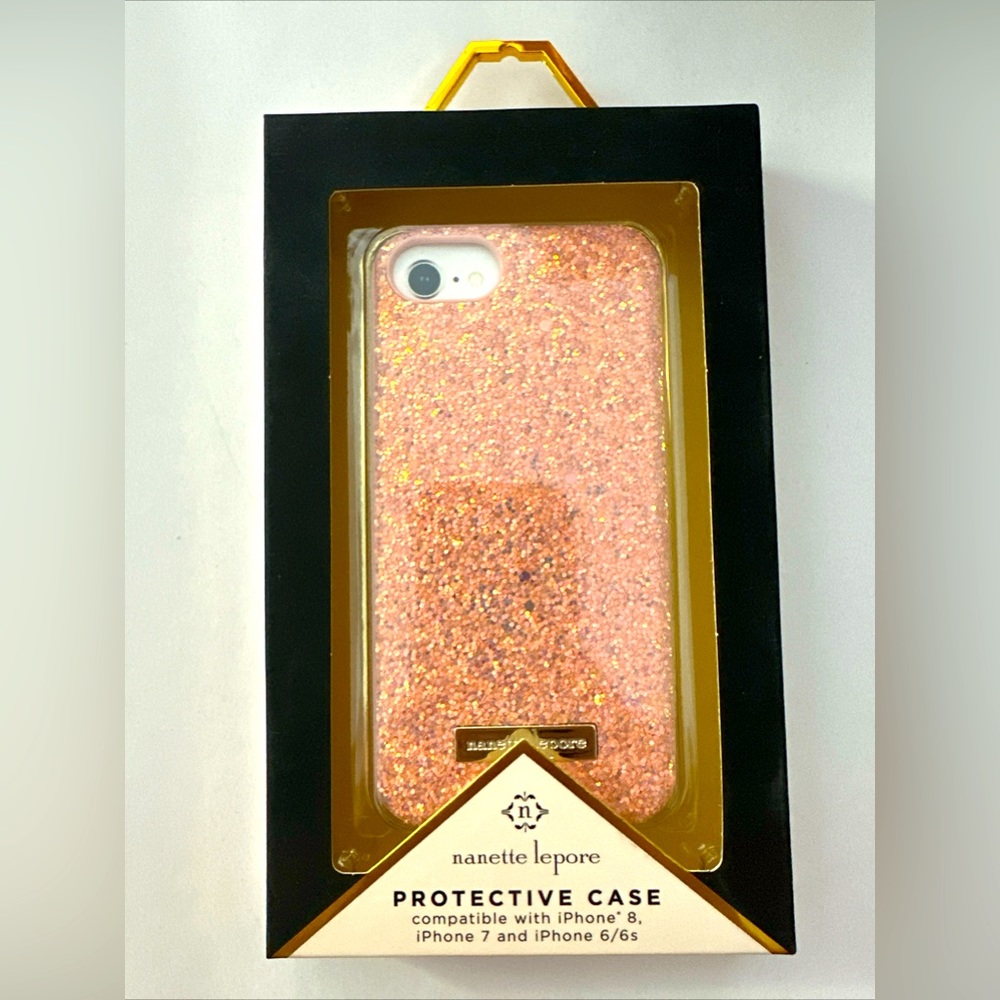Nanette Lepore Pink glitter iPhone 6s/6/7/8 phone case